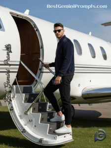 Stylish Man by Private Jet | BestGeminiPrompts.com