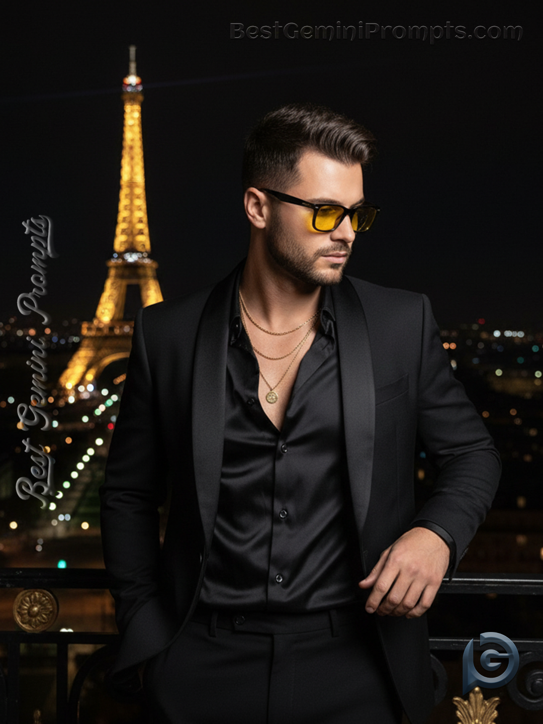Elegant Paris Night Portrait | BestGeminiPrompts.com