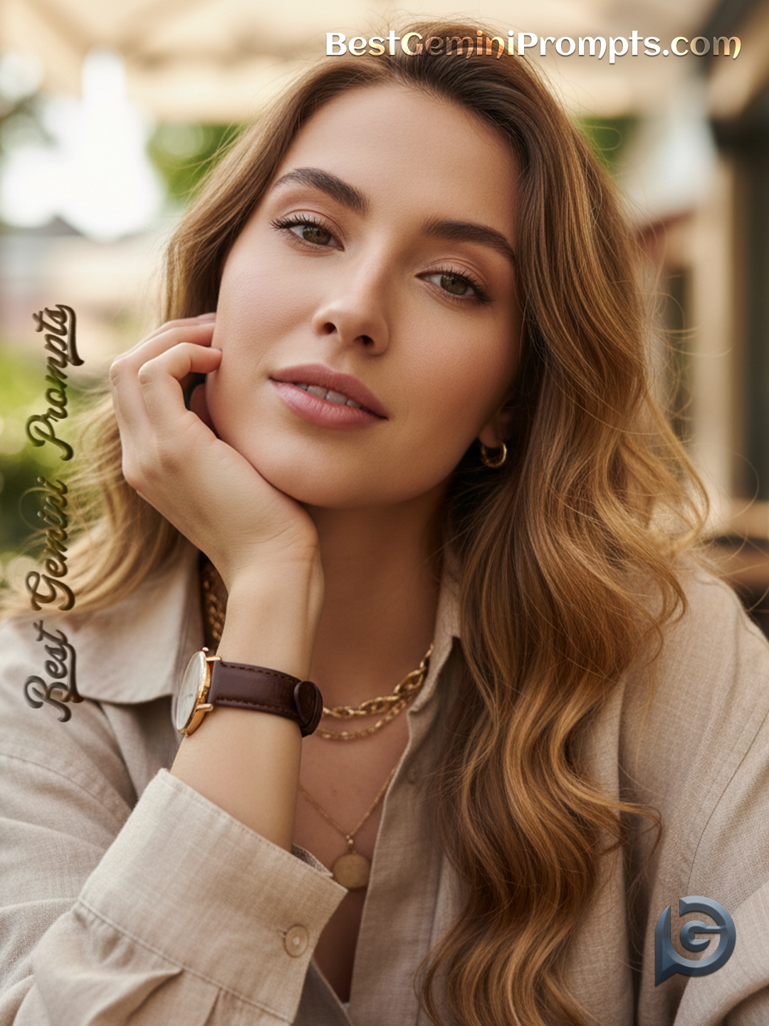 Hyper-Realistic Portrait: Golden-Brown Hair | BestGeminiPrompts.com